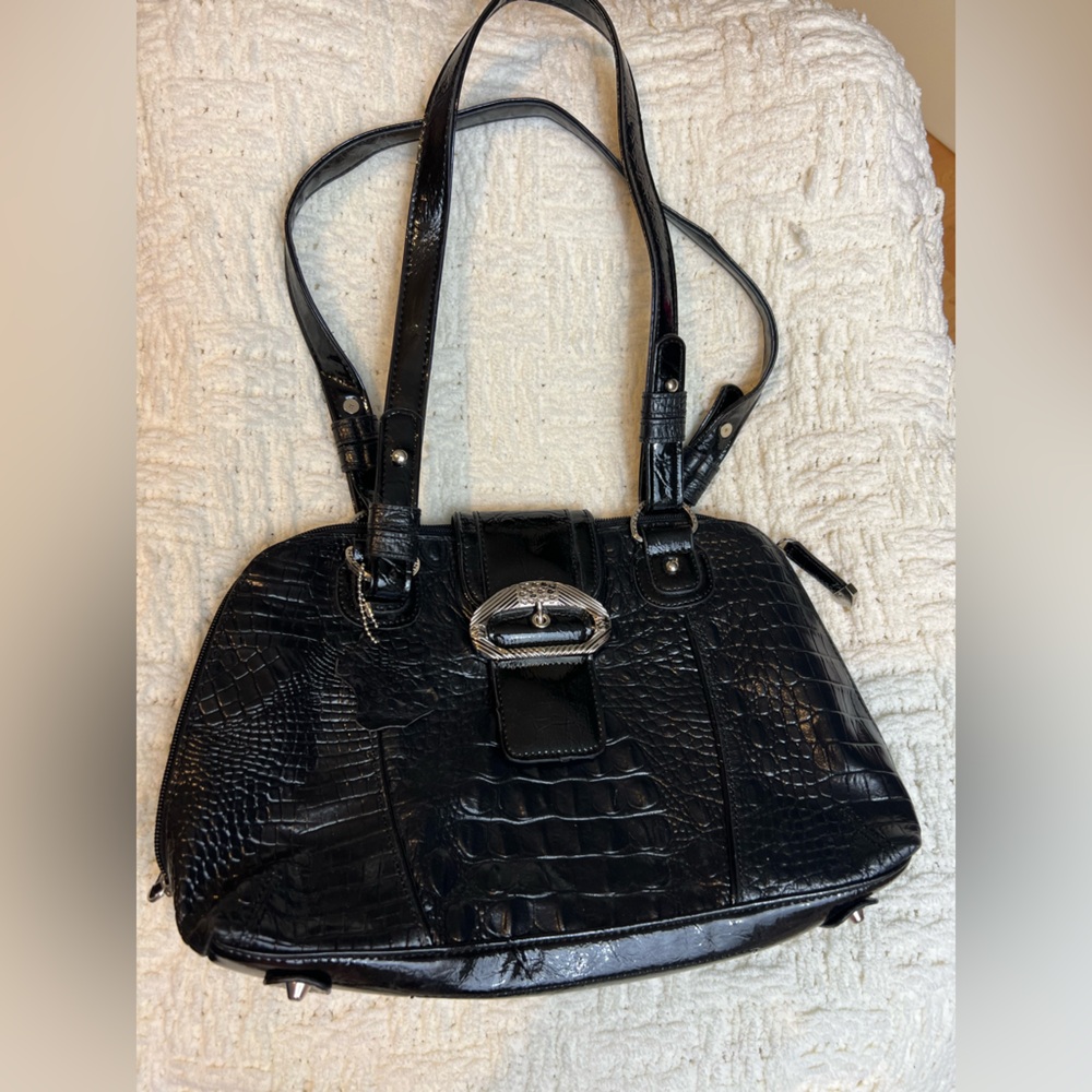 3/$20 M.C. Mark Chantel Croc Embossed Leather Bag